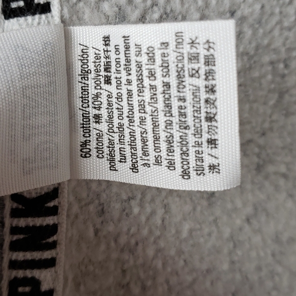 PINK VS Half Zip Gray Sweatshirt XS - Picture 6 of 8